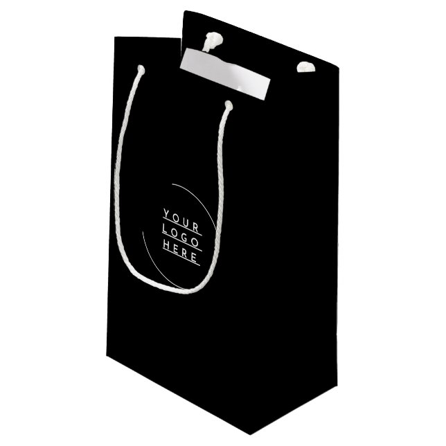 Ersetzen Sie Ihr Logo Kleine Geschenktüte (Rückseite Schrägansicht)