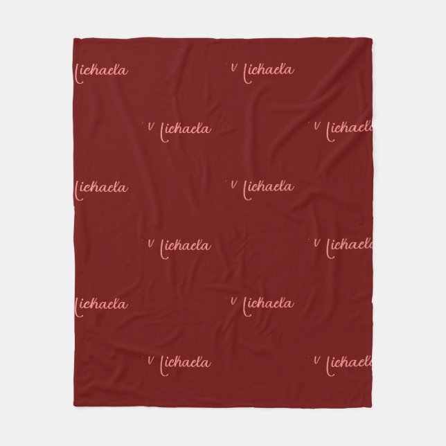 Ersetzen Sie Ihre Namensvorlage dunkelrote Schrift Fleecedecke (Vorderseite)