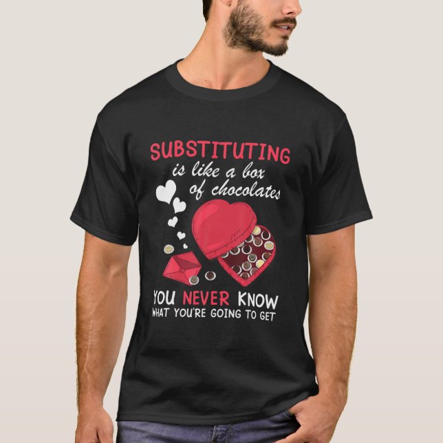 Ersetzen wie eine Schokoladenbox Happy Valentin T-Shirt (Vorderseite)