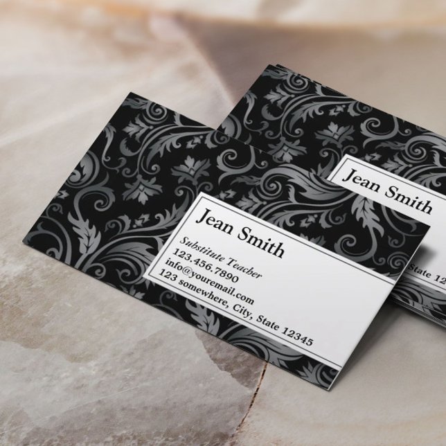 Ersetzter Lehrer Elegant Ornament Visitenkarte (Von Creator hochgeladen)