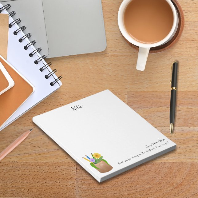 Ersetzung von Blume für Lehrkräfte Notizblock (Substitute School Teacher Pencils Flowers Notepad)