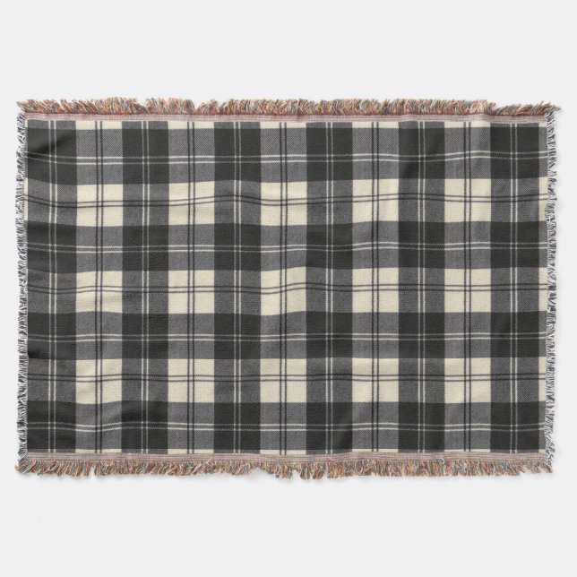 Erskine Black and White M Original Scottish Tartan Decke (Vorderseite)