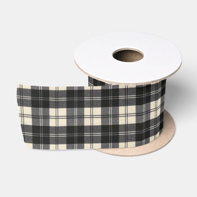 Erskine Black und White Scottish Tartan Satinband (Spule)