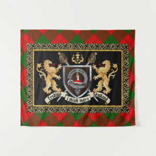 Erskine Clan Abzeichen & Motto mit Löwen Wandteppich