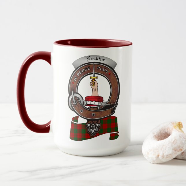 Erskine Clan Badge Combo 15oz Mug (Avec donut)