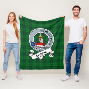Erskine Junting Clan Abzeichen Tartan Kariert Fleecedecke