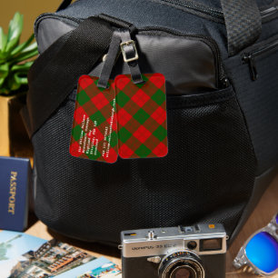 Erskine Tartan Rot kariert Gepäckanhänger