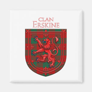 Erskine Tartan Scottish Kariert Lion Rampant Magnet