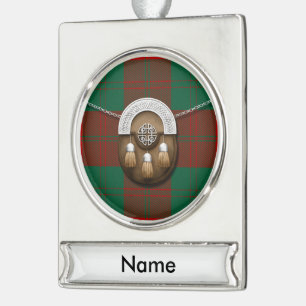 Erskine Tartan und Sporran Banner-Ornament Silber