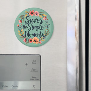 Ersparen Sie das einfache Moments-Boho-Blumenziffe Magnet