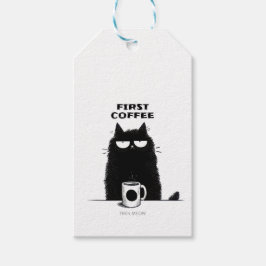 Erst Kaffee, dann Miauen – Lustiger Katzen-Kaffee- Geschenkanhänger