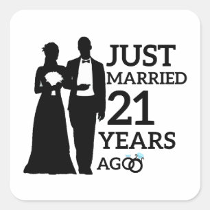 Erst vor 21 Jahren verheiratet Quadratischer Aufkleber