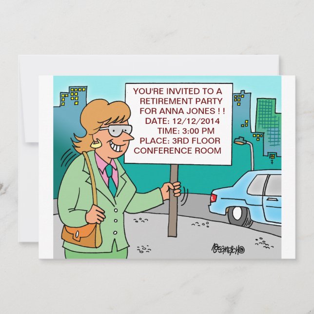 ERSTATTUNGSINVITATIONEN FÜR HUMOROUS CORPORATE CAR EINLADUNG (Vorderseite)