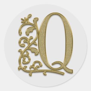 Erstaufkleber für Monogramm Runder Aufkleber