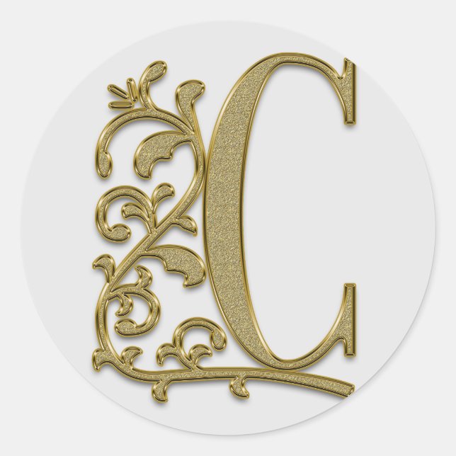 Erstaufkleber für Monogramm Runder Aufkleber (Vorderseite)