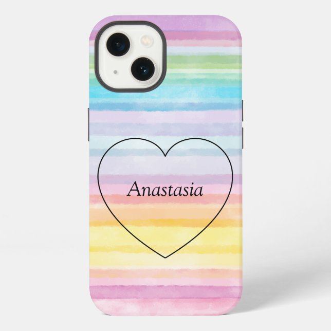 Erstaunlich, Cool, Regenbogen Herz iPhone Hülle (Rückseite)