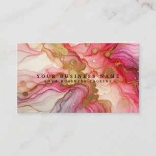 Erstaunlich hübsches Rosa und Gold Alkohol-Tinte-W Visitenkarte