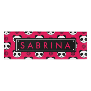 Erstaunlich Kawaii Panda Mandala Pattern Namenschild