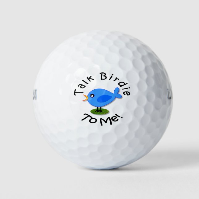 Erstaunlich Niedlicher Blauer Vogel "Sprich mit mi Golfball (Vorderseite)