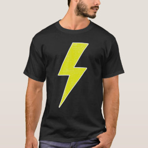 Erstaunlich Retro abgenutzt GELB & WEISS Blitz T-Shirt