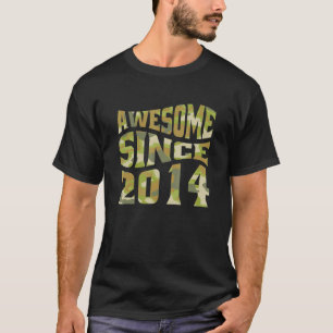 Erstaunlich seit 2014 Camo Tarnung Retro 8. Geburt T-Shirt