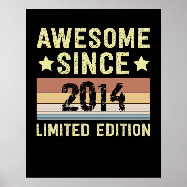 Erstaunlich seit 2014 Geburtstag Poster (Vorne)