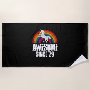 Erstaunlich seit 79 Einhorn Vintage Lustiges Gebur Strandtuch