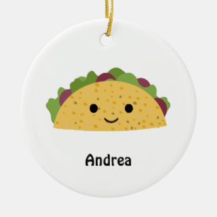 Erstaunlich süße Cartoon Kawaii lächelnde Taco Keramik Ornament