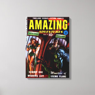 Erstaunliche Abenteuer #2 Retro-Sci-Fi-Comicbuch Leinwanddruck