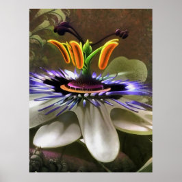 Erstaunliche Abstrakte Kunst einer Passion-Blume Poster