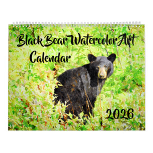 Erstaunliche Bären-Wildlife-Aquarellmalerei-Kunst  Kalender