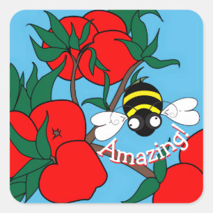 Erstaunliche Bienen-Aufkleber Quadratischer Aufkleber