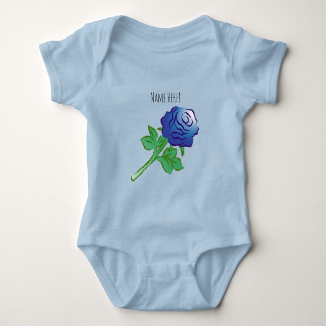 Erstaunliche Blaue Rose Baby Strampler (Vorderseite)