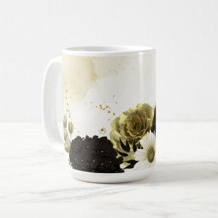 Erstaunliche braune Elfenbein-Gold-Blumen-Hochzeit Kaffeetasse