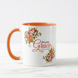 Erstaunliche Gnade Wasserfarbe floral   Tasse