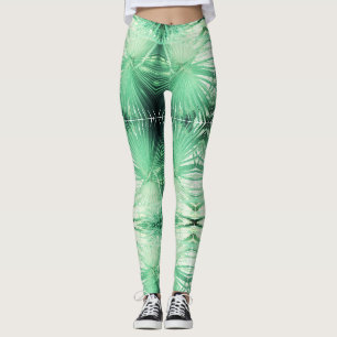 Erstaunliche hellgrüne Palmbaum-Blatt-Leggings Leggings