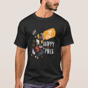 Erstaunliche Katze glückliche Pillen Katze T-Shirt