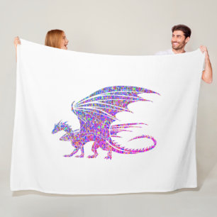 Erstaunliche Mosaik-Lila-Drache Fleecedecke