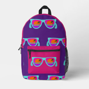 Erstaunliche Retro-Neon-Achtziger-Sonnenbrille Bedruckter Rucksack