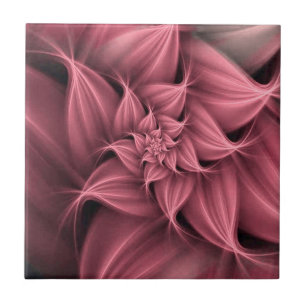 Erstaunliche rosa Blumenfraktal  Fliese