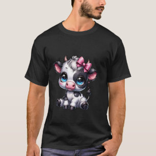 Erstaunliche Schwarz-Weiß-Kuh mit Herz Rosa Coque T-Shirt
