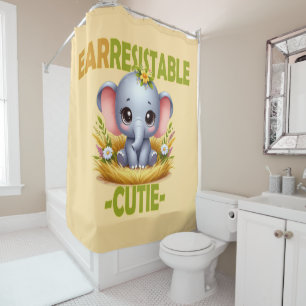 Erstaunliche Süsse Spaß Pun. Baby Elephant Cartoon Duschvorhang