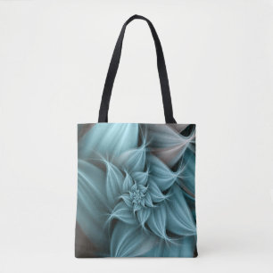 Erstaunliche Türkisfarbene Blumen-Fraktal  Tasche