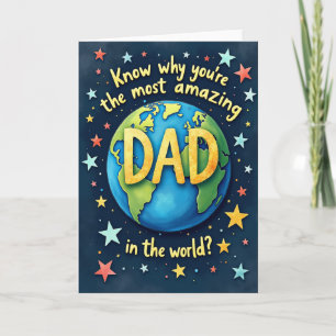 Erstaunliche Welt Papa Illustrationskarte Karte