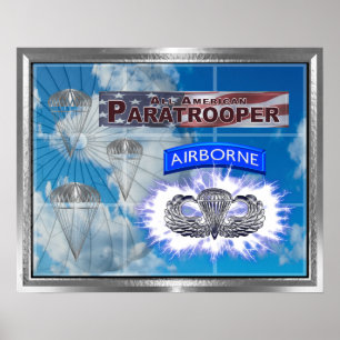 Erstaunlicher amerikanischer Fallschirmjäger und F Poster