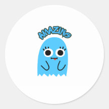 Erstaunlicher blauer Geist Cartoon-Sticker
