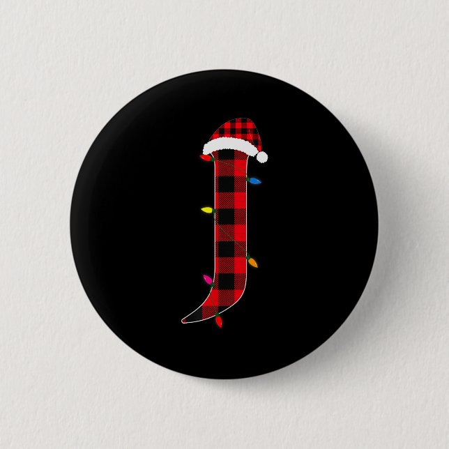 Erstaunlicher Buchstabe J Anfangsname Büffel Karie Button (Vorderseite)
