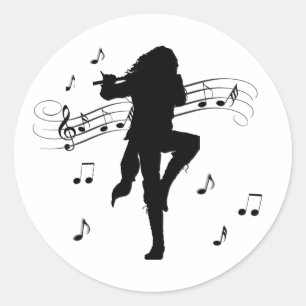 Erstaunlicher einsamer Flötenspieler Musik Runder Aufkleber