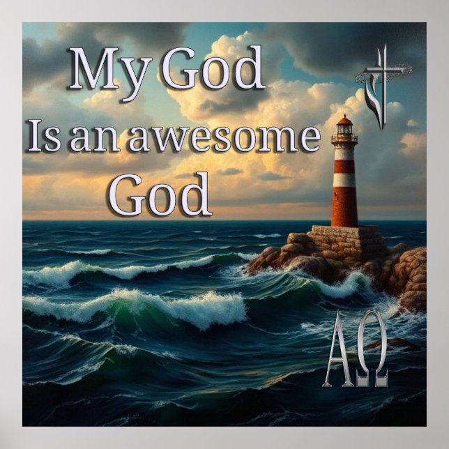 Erstaunlicher Gott Christlich Poster (Vorne)