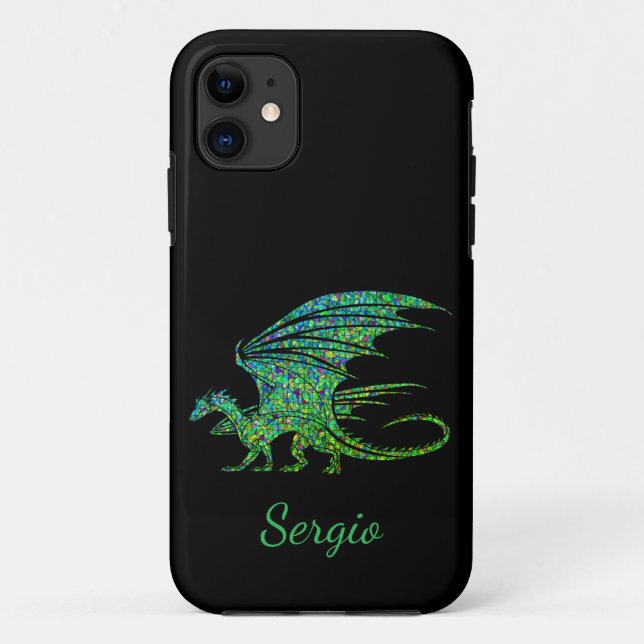 Erstaunlicher grüner Mosaikdrache  Case-Mate iPhone Hülle (Rückseite)